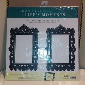 2 Pks Self Adhesive Black Scroll Wall Frames NEW